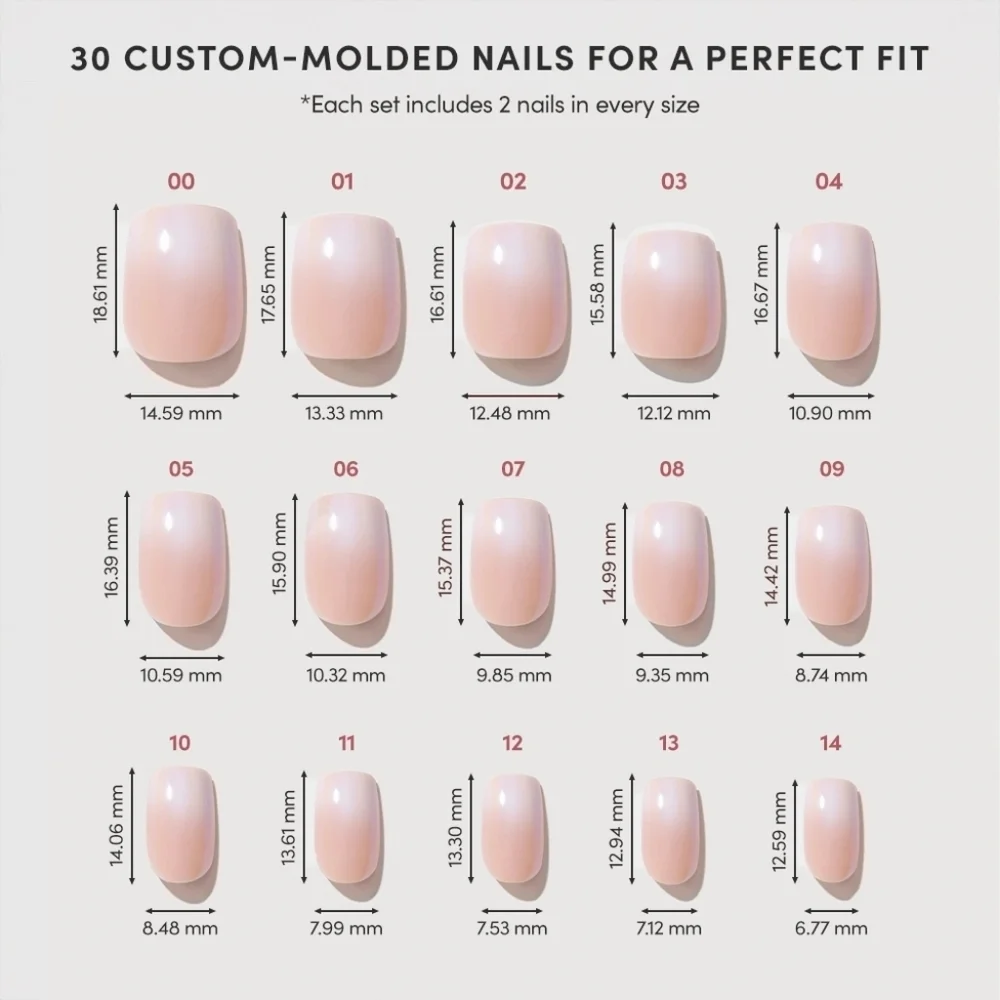 Glamnetic Icons Sugar Veil Short Squoval Gradient Ombre Glaze New